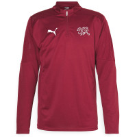 PUMA Zwitserland Trainingspak 1/4-Zip 2024-2026 Bordeauxrood Donkergrijs Wit