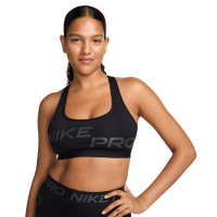 Brassière de sport à maintien léger Nike Pro Swoosh pour femmes, noir et gris