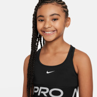 Brassière de sport Nike Pro Swoosh pour fille, noir et blanc