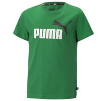 PUMA Essentials+ 2 Logo T-Shirt Enfants Vert Noir Blanc