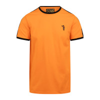 Cruyff Dos Rayas Ringer T-Shirt Oranje Zwart Wit