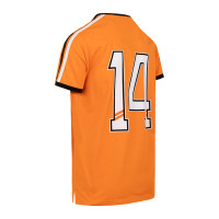 Cruyff Dos Rayas Ringer T-Shirt Oranje Zwart Wit