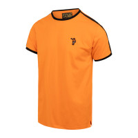 Cruyff Dos Rayas Ringer T-Shirt Oranje Zwart Wit