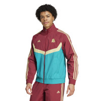 adidas AS Roma Culturewear Trainingspak Woven Full-Zip 2024-2025 Bordeauxrood Goud Turquoise