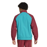 adidas AS Roma Culturewear Trainingspak Woven Full-Zip 2024-2025 Bordeauxrood Goud Turquoise
