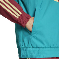 adidas AS Roma Culturewear Trainingspak Woven Full-Zip 2024-2025 Bordeauxrood Goud Turquoise