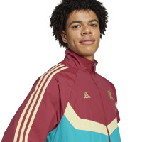 adidas AS Roma Culturewear Trainingspak Woven Full-Zip 2024-2025 Bordeauxrood Goud Turquoise
