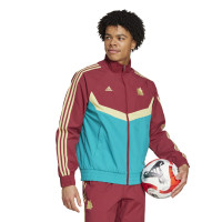 adidas AS Roma Culturewear Trainingspak Woven Full-Zip 2024-2025 Bordeauxrood Goud Turquoise