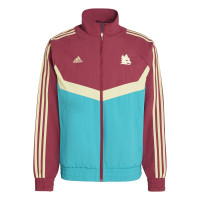 adidas AS Roma Culturewear Trainingspak Woven Full-Zip 2024-2025 Bordeauxrood Goud Turquoise