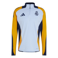 adidas Real Madrid Haut d'Entraînement 1/4-Zip 2024-2025 Bleu Clair Bleu Foncé Orange