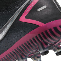 Nike PHANTOM GT ELITE DF Kunstgras Voetbalschoenen (AG) Zwart Zilver Roze