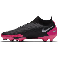 Nike Phantom GT Academy DF Chaussures de football pour gazon artificiel (MG) Noir/argenté rose