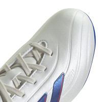 adidas Copa Pure 2 League Gazon Naturel Chaussures de Foot (FG) Enfants Blanc Bleu Rouge