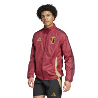 adidas Belgique Anthem Veste d'Entraînement Réversible 2024-2026 Rouge Noir Doré Beige