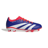 adidas Predator League Gazon Naturel Chaussures de Foot (FG) Enfants Bleu Blanc Rouge