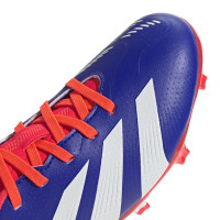 adidas Predator League Gazon Naturel Chaussures de Foot (FG) Enfants Bleu Blanc Rouge
