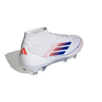 adidas F50 Pro Mid Gazon Naturel Chaussures de Foot (FG) Blanc Rouge Bleu