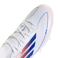 adidas F50 Pro Mid Gazon Naturel Chaussures de Foot (FG) Blanc Rouge Bleu