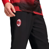 PUMA AC Milan Pre-Match Woven Trainingsbroek 2024-2025 Zwart Rood