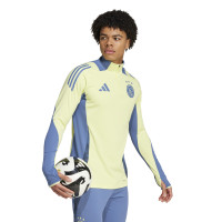 adidas Ajax Trainingstrui 1/4-Zip 2024-2025 Geel Blauw