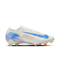 Nike Zoom Mercurial Vapor 16 Elite Gazon Naturel Chaussures de Foot (FG) Blanc Bleu Orange