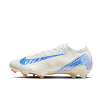 Nike Zoom Mercurial Vapor 16 Elite Gazon Naturel Chaussures de Foot (FG) Blanc Bleu Orange