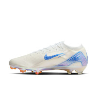 Nike Zoom Mercurial Vapor 16 Elite Gazon Naturel Chaussures de Foot (FG) Blanc Bleu Orange