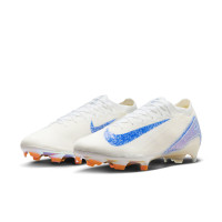 Nike Zoom Mercurial Vapor 16 Elite Gazon Naturel Chaussures de Foot (FG) Blanc Bleu Orange