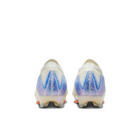 Nike Zoom Mercurial Vapor 16 Elite Gazon Naturel Chaussures de Foot (FG) Blanc Bleu Orange