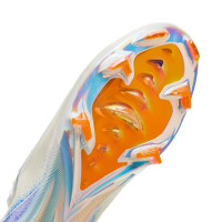 Nike Zoom Mercurial Vapor 16 Elite Gazon Naturel Chaussures de Foot (FG) Blanc Bleu Orange