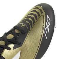 adidas F50 Messi League Gras / Kunstgras Voetbalschoenen (MG) Goud Zwart Wit