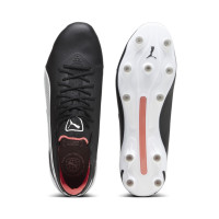 PUMA King Ultimate Gazon Naturel Gazon Artificiel (MG) Noir Blanc Rouge Vif