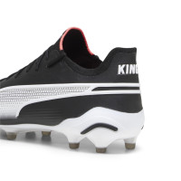 PUMA King Ultimate Gazon Naturel Gazon Artificiel (MG) Noir Blanc Rouge Vif