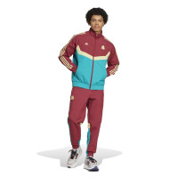 adidas AS Roma Culturewear Trainingspak Woven Full-Zip 2024-2025 Bordeauxrood Goud Turquoise
