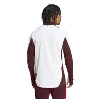 adidas AS Roma Haut d'Entraînement 1/4-Zip 2024-2025 Blanc Bordeaux Orange