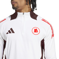 adidas AS Roma Haut d'Entraînement 1/4-Zip 2024-2025 Blanc Bordeaux Orange