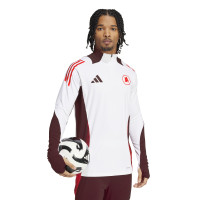 adidas AS Roma Haut d'Entraînement 1/4-Zip 2024-2025 Blanc Bordeaux Orange