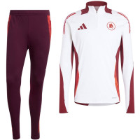 adidas AS Roma Survêtement 1/4-Zip 2024-2025 Blanc Bordeaux Orange