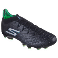 Skechers SKX_1.5 Elite Gazon Naturel Chaussures de Foot (FG) Noir Argenté