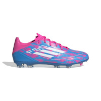 adidas F50 League Gras / Kunstgras Voetbalschoenen (MG) Blauw Roze Wit