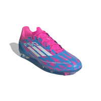adidas F50 League Gras / Kunstgras Voetbalschoenen (MG) Blauw Roze Wit