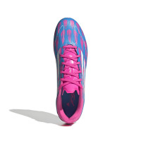 adidas F50 League Gras / Kunstgras Voetbalschoenen (MG) Blauw Roze Wit