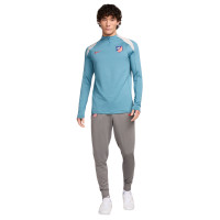 Nike Atletico Madrid Strike Trainingstrui 1/4-Zip 2024-2025 Lichtblauw Grijs Rood