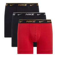 Nike Everyday Cotton Boxer Brief 3-Pack Noir Rouge Noir Doré