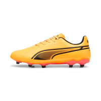 PUMA King Match Gazon Naturel Gazon Artificiel Chaussures de Foot (MG) Orange Noir Rose