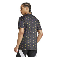 adidas Juventus Pre-Match Maillot d'Entraînement 2024-2025 Anthracite Jaune Rosé Noir Blanc