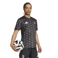 adidas Juventus Pre-Match Maillot d'Entraînement 2024-2025 Anthracite Jaune Rosé Noir Blanc