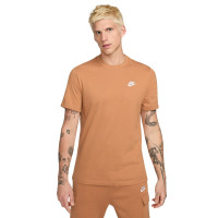 T-shirt Nike Sportswear Club marron clair blanc