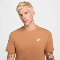 T-shirt Nike Sportswear Club marron clair blanc