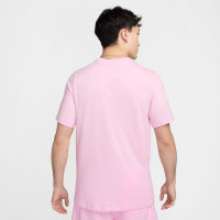 T-shirt Nike Sportswear Club rose et blanc